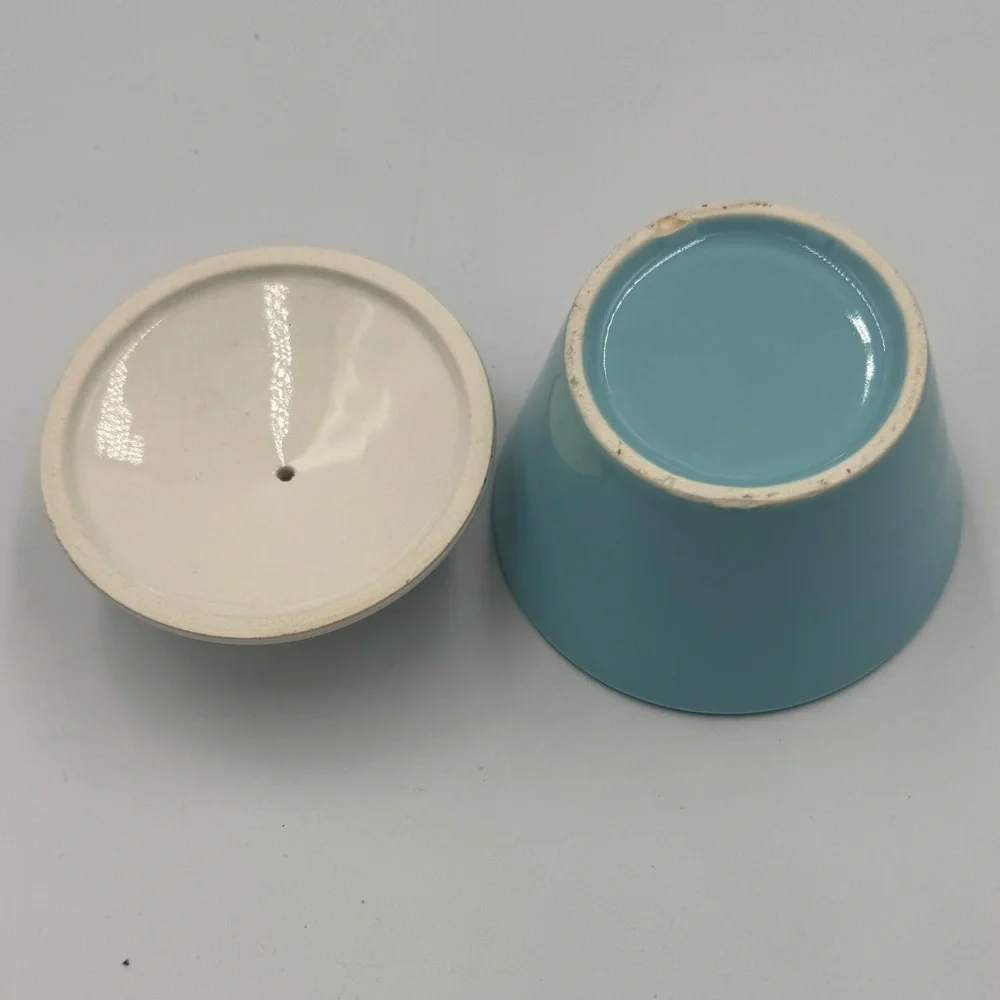 Vintage Cameron Clay Products Scandia Blue & White Coffee Set